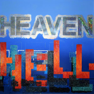 Heaven & Hell V 1 16' x 16' Collage Glitter,Acrylic and Oil Paint