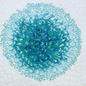 Aqua Jelly Acrylic Painting 36"x 36"x 1.5"